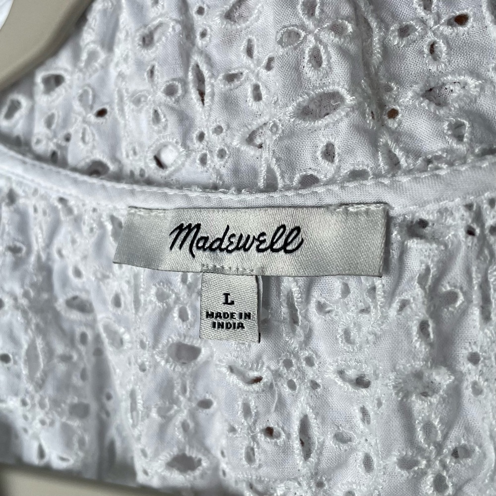 Madewell Eyelet Tie-Front BlousL - Picture 8 of 10